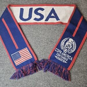 USA Copa America 2016 Knit Scarf Soccer Centenario USA Futbol Red White Blue
